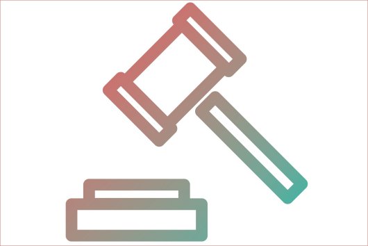 Illustration of a gavel and sound block.