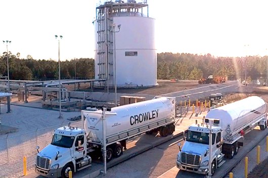 Crowley truck at Eagle LNG's liquefaction facility in Maxville, Florida.