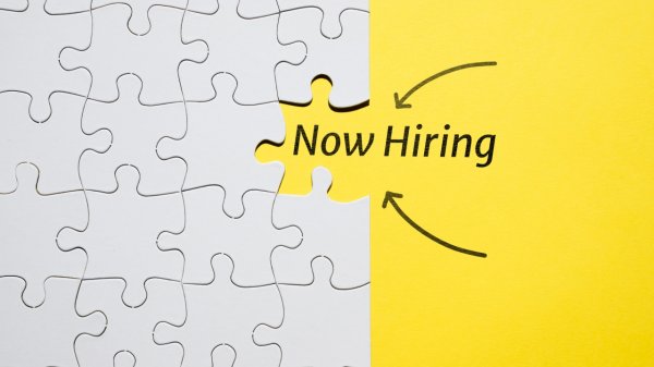 Hiring concept with puzzle pieces